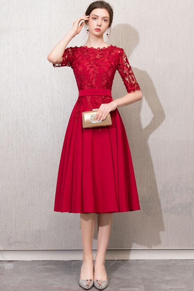Robe Rouge Dentelle Vintage